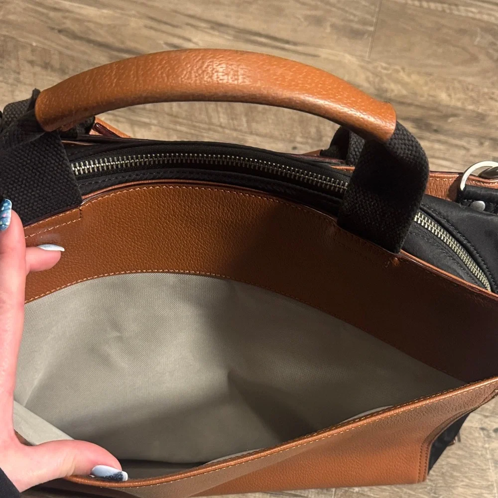 Jack Spade Cognac Brown Leather Men's Bag with Adjustable Strap
